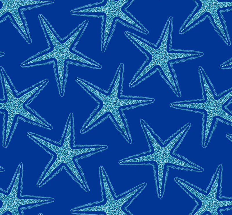 Seaglass Starfish Blue Pillow Cover