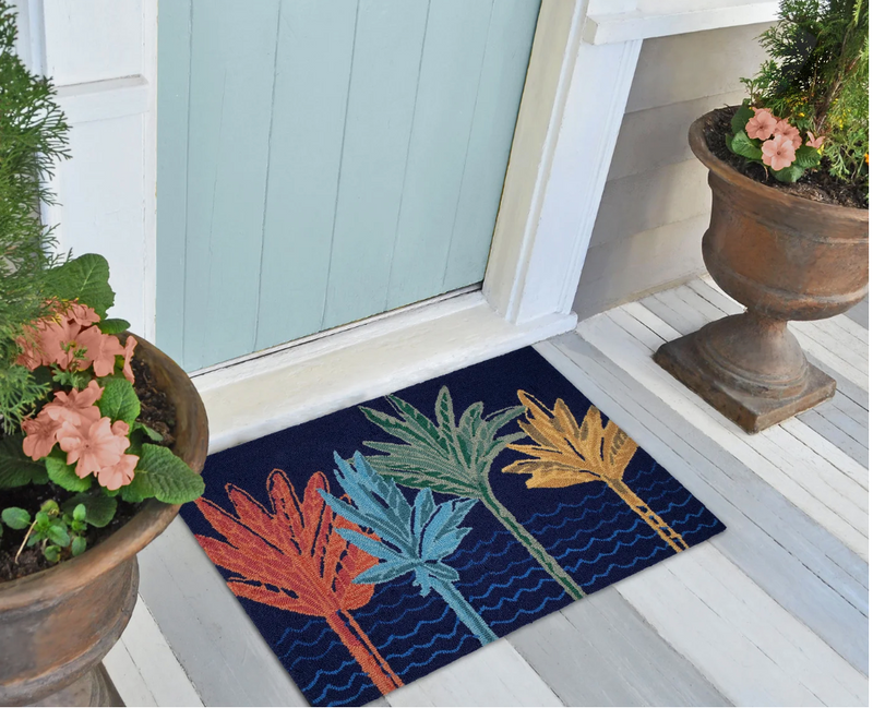 Front Porch Palms Navy Indoor/Outdoor Rug – Portico Shop