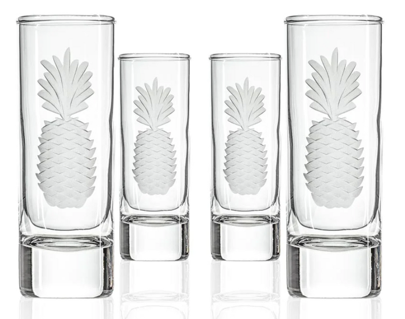 Fresh Pineapple Glassware Set/4