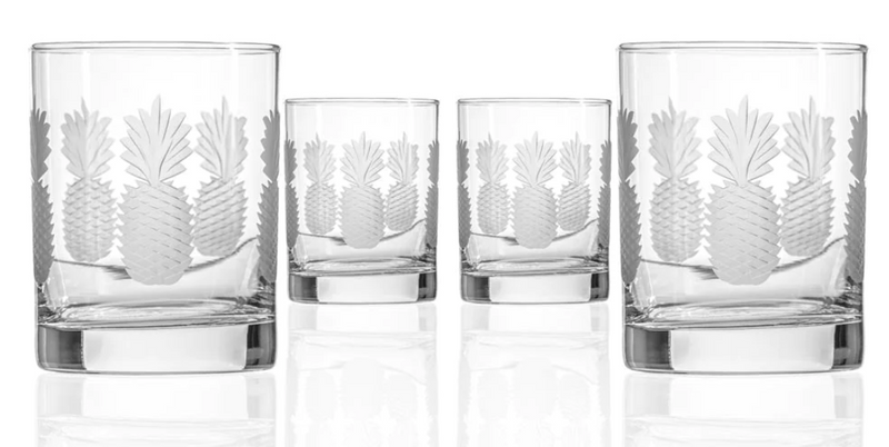 Fresh Pineapple Glassware Set/4