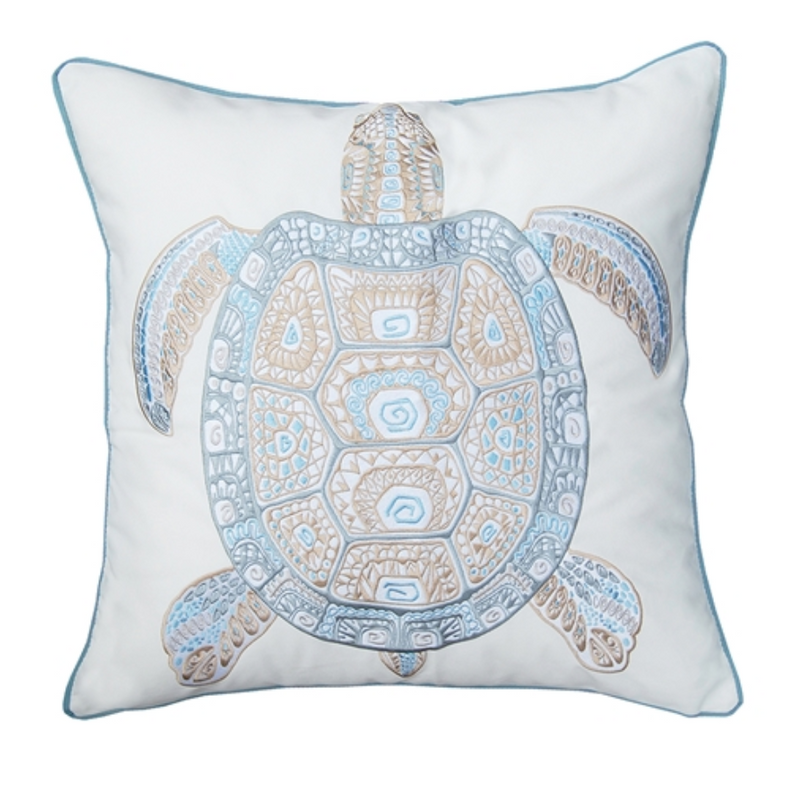 Sea Glass Turtle Pillow