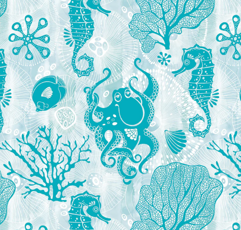 Teal Octopus Pillow Cover