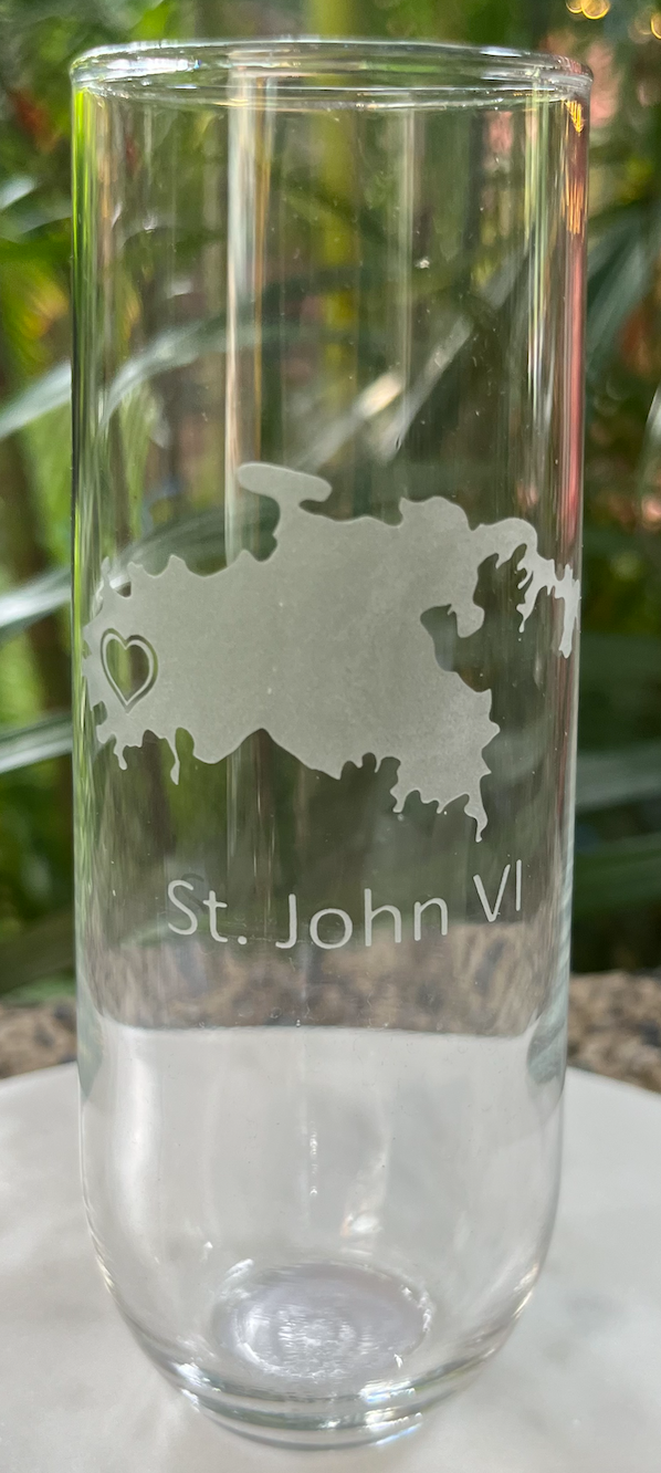St. John Etched Glass Set/4