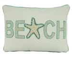 Embroidered Beach Pillow Cover
