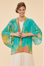 Kimono Jacket Aqua Hummingbird