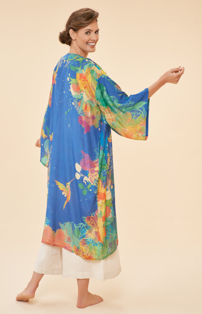 Kimono Gown Denim Hummingbird