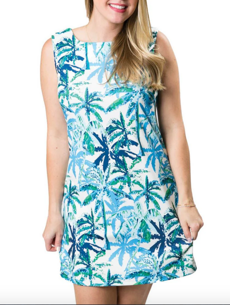 Blue Palm Dress