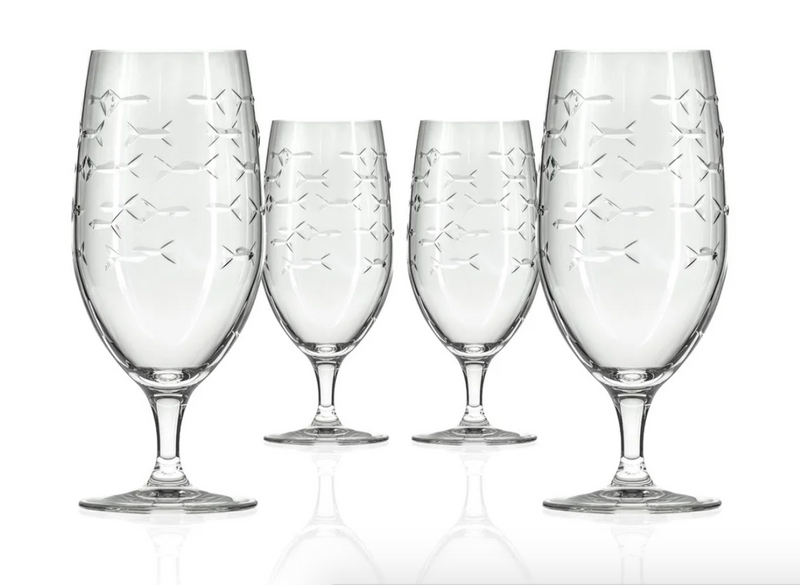 School Of Fish Glassware Set/4