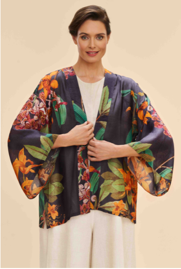 Kimono Jacket Botany Bliss Charcoal