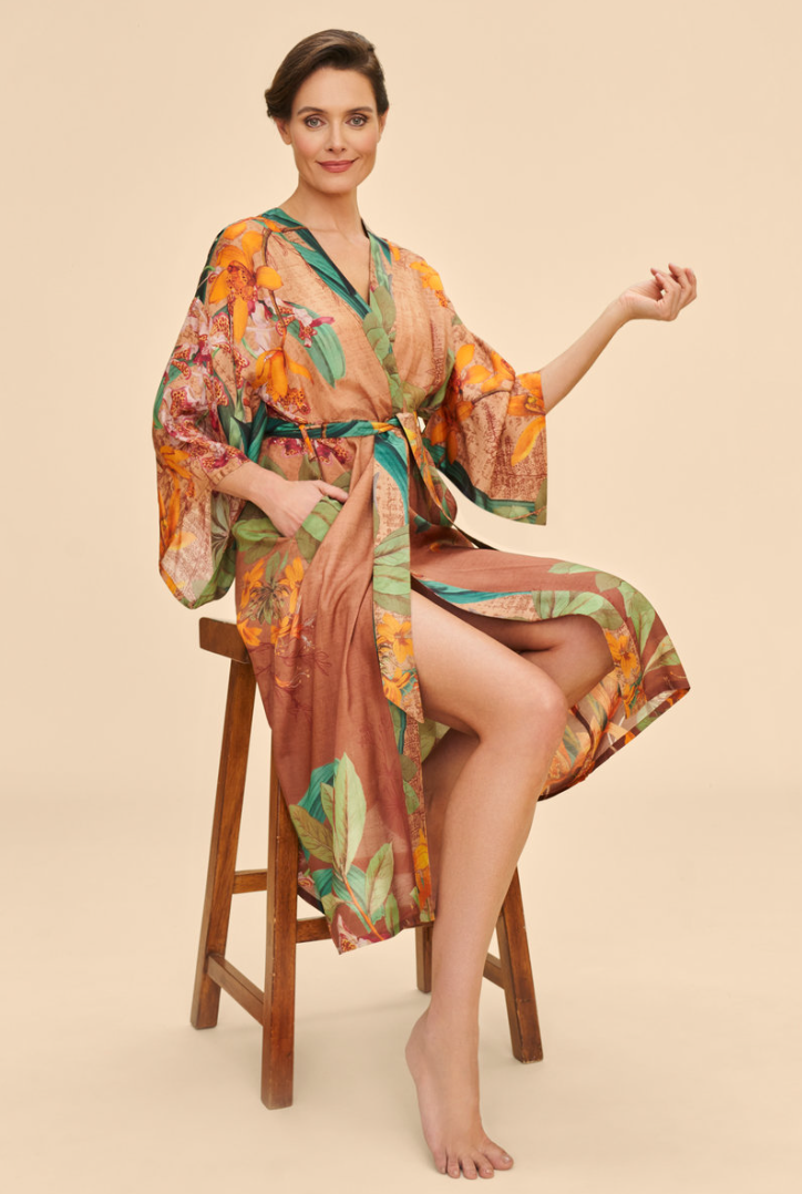 Kimono Gown Botany Bliss Taupe