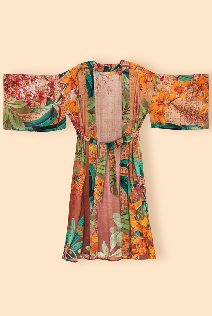 Kimono Gown Botany Bliss Taupe