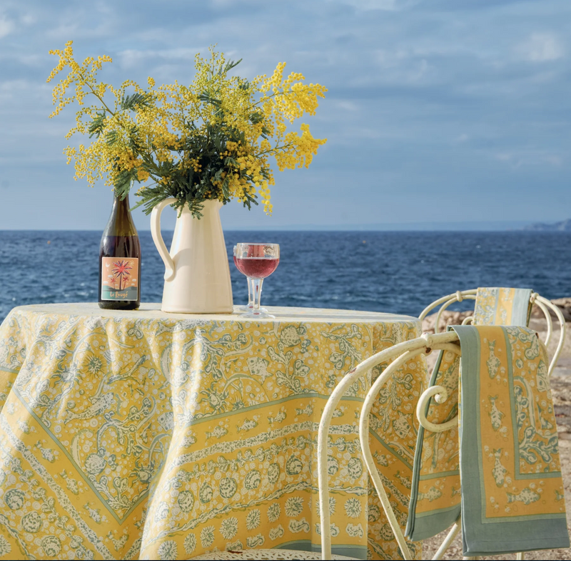 Table Linens La Mer Aqua & Citrine