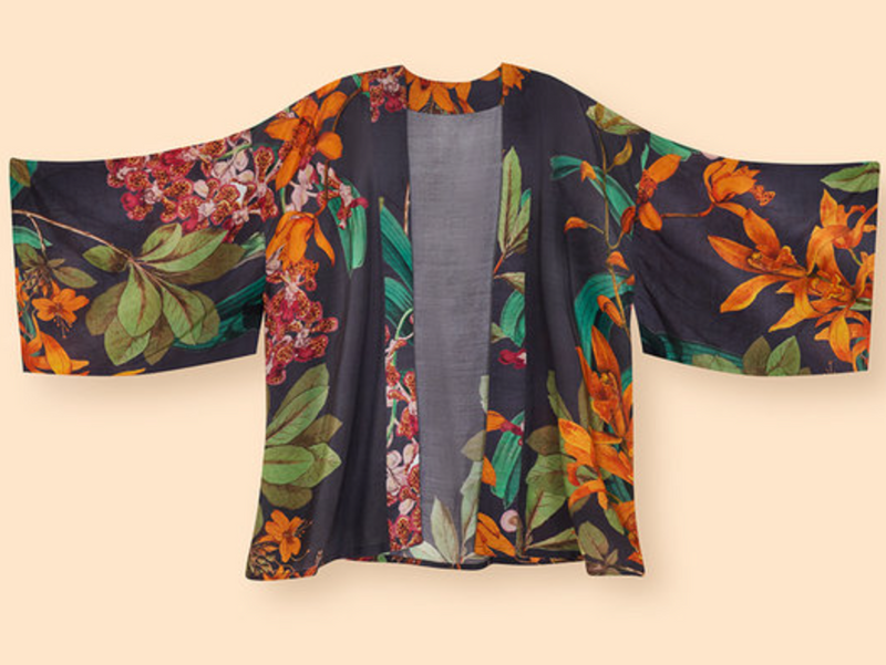 Kimono Jacket Botany Bliss Charcoal