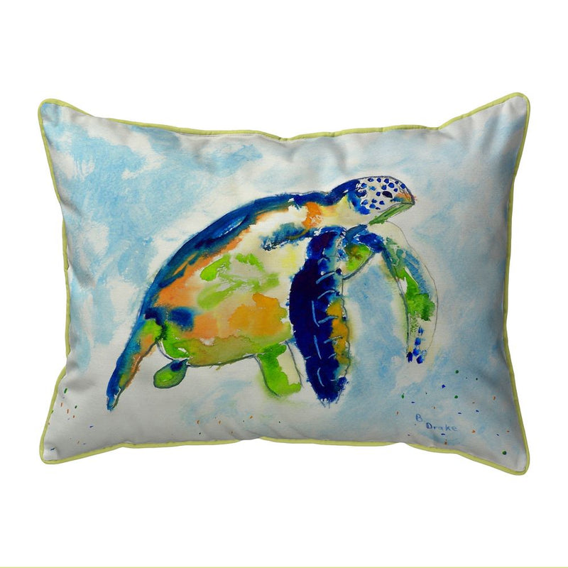 Blue Sea Turtle Pillow