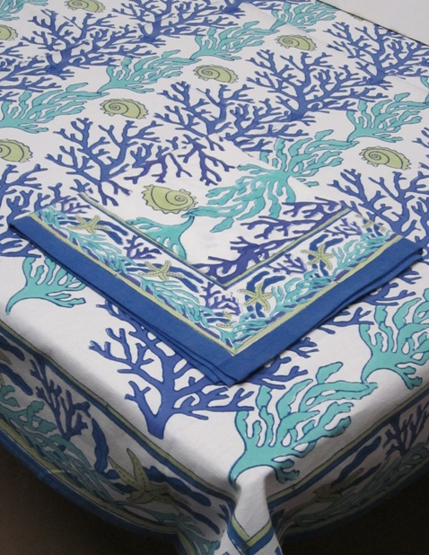 Table Linens Reef Blue