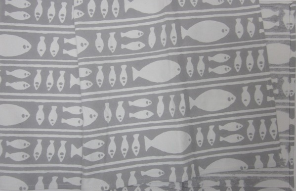 Table Linens Stripe Fish Grey
