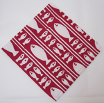 Table Linens Stripe Fish Red