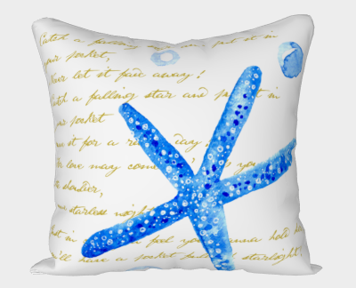 water color starfish with catch a falling star script