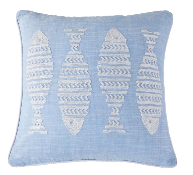 Blue Sea Fish Pillow