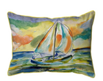Orange Sail Boat Pillow