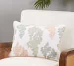 Coral Beaded Lumbar Pillow Cover