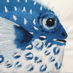 Blue Pufferfish Pillow