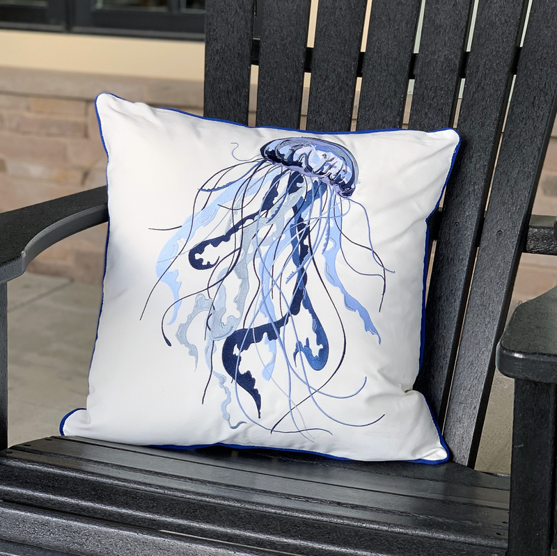 Blue Jellyfish Pillow
